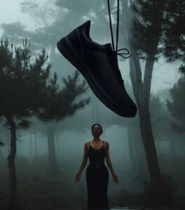 Woman standing in fog representing anxiety and the constant feeling that the shoe is about to drop